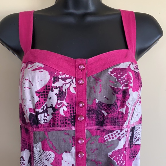 DNKY Jeans Flower Sun Dress Lined Drawstring Belt - Picture 3 of 12